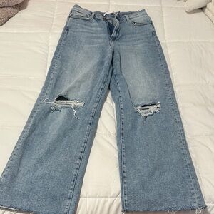 Altar’d state Light Blue Ripped Wide Leg Women’s Jeans